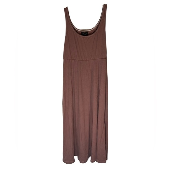 Fauxgerty Mauve Nonna Ribbed Midi Tank Dress - Picture 3 of 12
